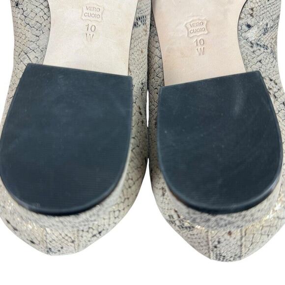 Vaneli Van Eli Nappa Metallic Leather Snake Print Slip On Loafers Shoes sz 10 W - Picture 14 of 16